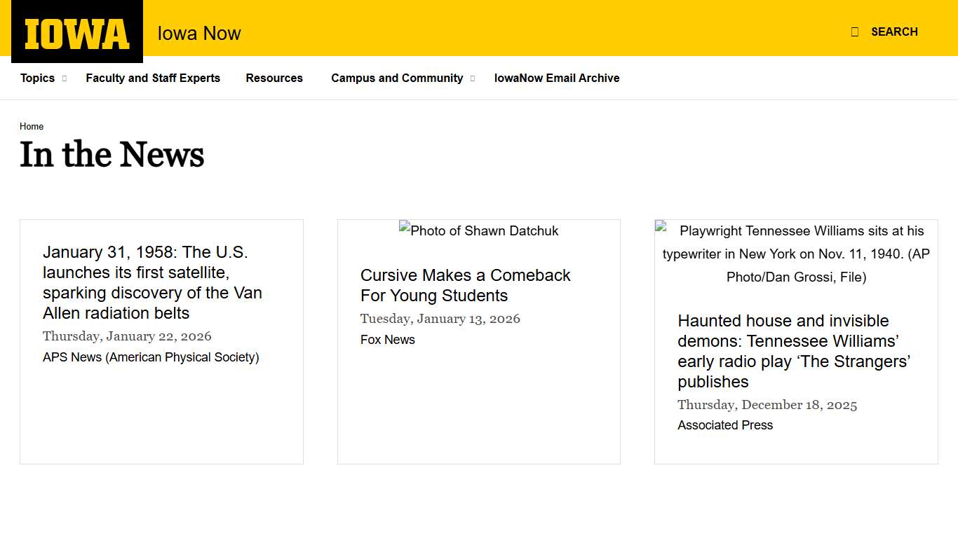 In the News Iowa Now - The University of Iowa Page 68