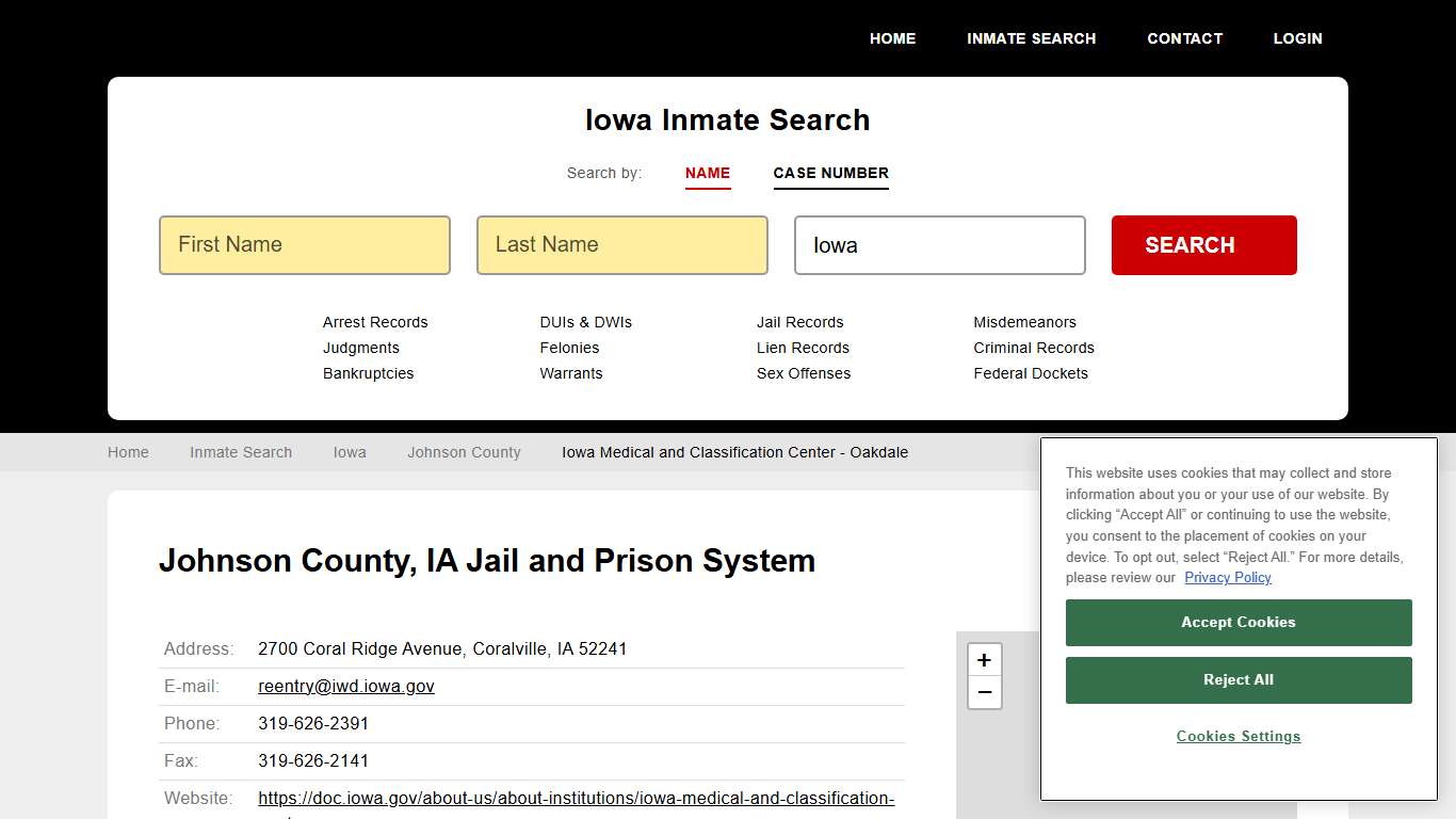 Iowa Medical and Classification Center - Oakdale Inmate Records Search, Iowa - StateCourts